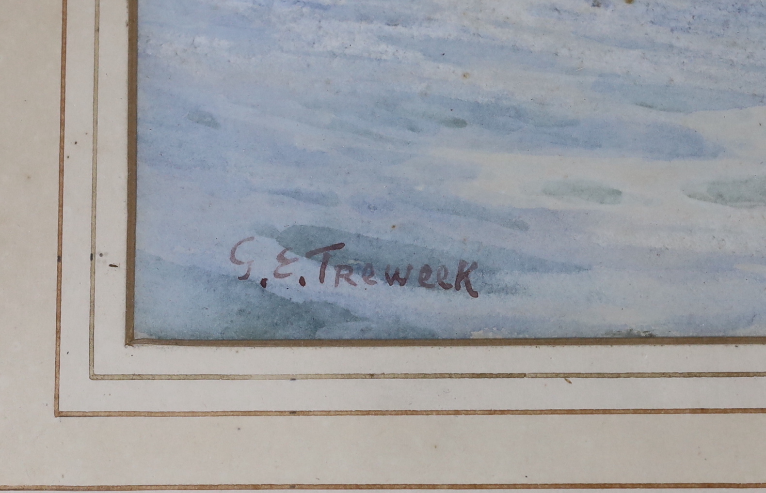 G. E. Treweek (b.1869-?) watercolour, Coastal landscape, The Lances, signed, 36 x 53cm